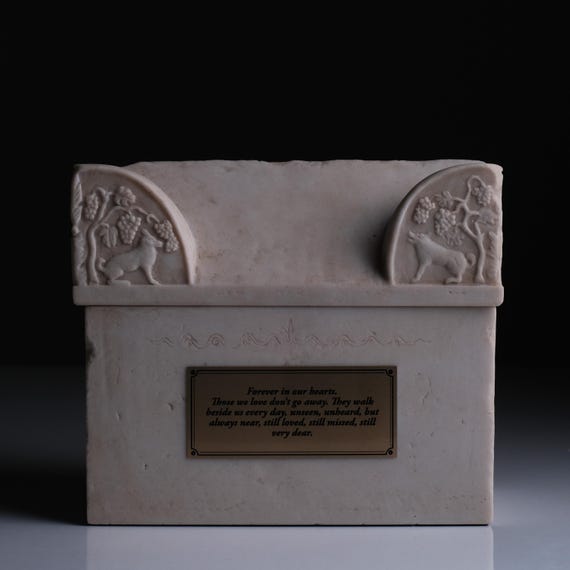 Handmade Marble Urn Box | Sarcophagus Replica | Historical Keepsake Urn | Archaeology Inspired Art