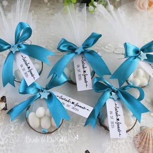 Turquoise Destination Wedding Favors in Bulk, Beach Wedding Gifts, Almond Candy Nautical Bomboniere, Party Thank You Gifts, Reception Favors