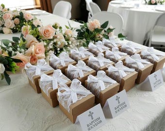 Personalized Baptism Favors for Guests, Christening & Communion Keepsakes, Godparents Gift, Religious Souvenirs