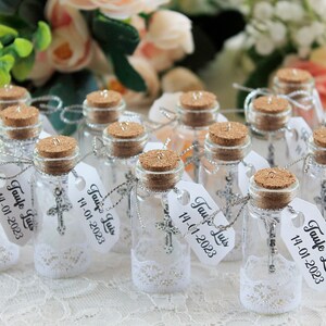 Elevate your Baptism party with these exquisite favors, meticulously created to express gratitude to your cherished guests. Share the joy of this momentous occasion with gifts that reflect the sacred significance of Baptism.