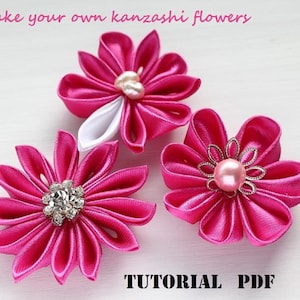 DIY Fabric Flower Pattern, Tsumami Kanzashi Tutorial PDF, Fabric Flower Craft Guide, How to Make Fabric Flowers, Flower Making Instructions