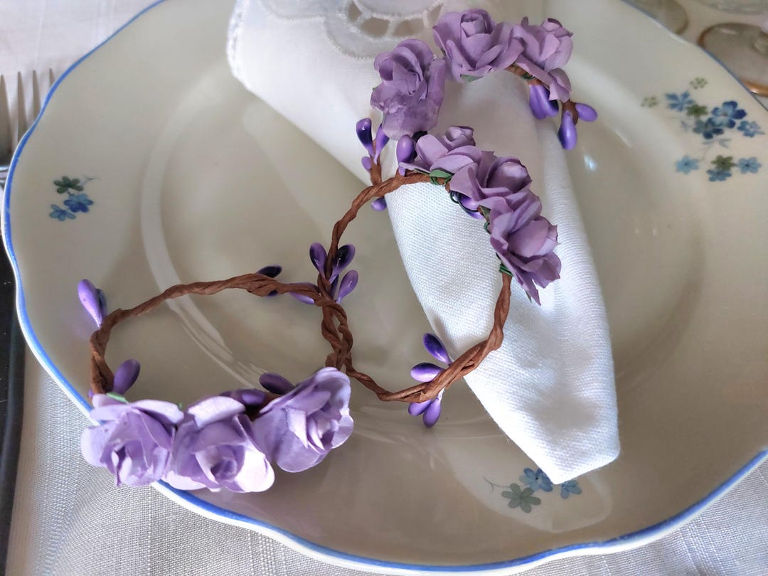 4 Lilac Wedding Napkin Rings Lavender Napkin Rings Set Purple Napkin Holders Wedding Party Table Rose Napkin Ring Holders Lilac Wedding Etsy