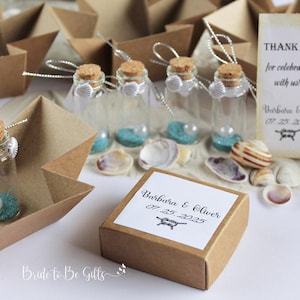 Turquoise Beach Wedding Favors, Personalized Message in a Bottle, Custom Thank You Gifts, Nautical Favors, Ocean Theme, Destination Wedding