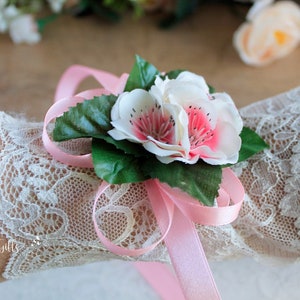 Pink Cherry Blossom Wrist Corsage, Sakura Floral Bracelet, Spring Wedding Corsage, Cherry Blossom Bracelet, Bridesmaid Wrist Flower