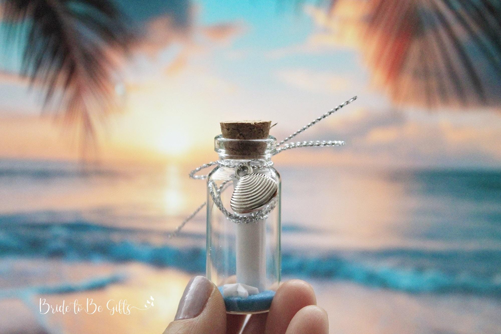 Personalized Bridesmaid Proposal Gift Box, Message in a Bottle, Beach Wedding Favor
