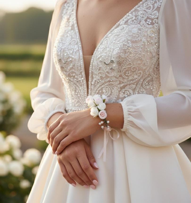 Kapmore Braccialetto da donna con ciondolo a forma di rosa e fiore in