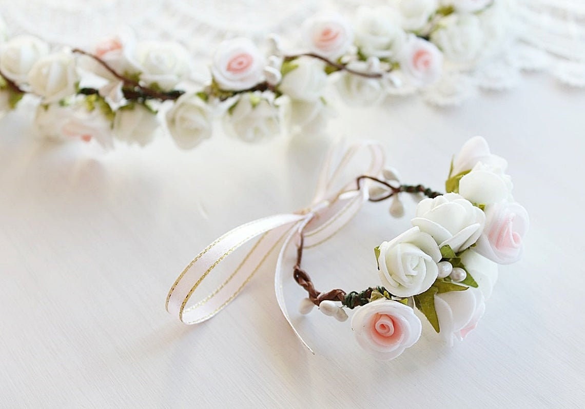 Boho Woodland Rose Wrist Corsage – Bridal Bridesmaid Flower  display picture 2