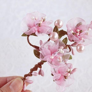 Cherry Blossom Boutonniere - Pink Groom&#39;s Buttonhole, Men&#39;s Spring Wedding Accessory, Prom Boutonniere, Pink Floral Boutonniere for Groom