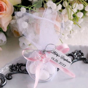 Almond Candy Favors, Personalized Baptism & Communion Gifts, Christening Guest Favors, Custom Religious Party Favors, Angel Charm Bomboniere