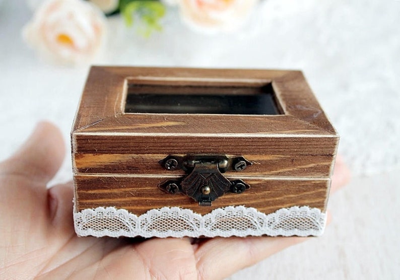 Glass Cover Ring Box Engraved Proposal Ring Box Will you Marry me Ring Box Engagement Ring Box Rustic Proposal Box Wooden Proposal Box