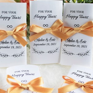 Personalized Wedding Tissue Packs, Custom Ceremony Favors, Thank You Gifts for Guests, Wedding Favors, Wedding Happy Tears Tissue Keepsakes