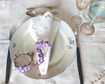 Aulica Lot De 4 Ronds De Serviettes Design Coeurs Avec Diamants