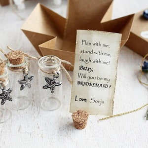 Message in a Bottle Beach Bridesmaid Proposal Gift, Maid of Honor Ask, Flower Girl Gift, Coastal Beach Wedding Favors, Bridal Party Keepsake