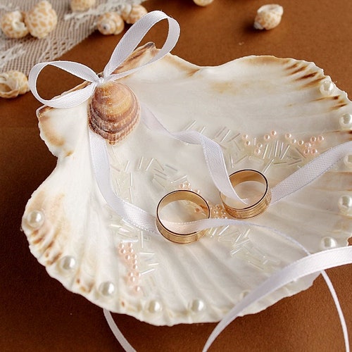 Seashell Ring Holder Wedding Ring Holder Bearer Beach Etsy
