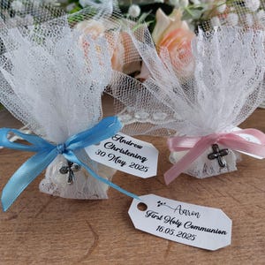 Baptism Candy Favors for Girl & Boy, Custom Christening Party Favors, Personalized Communion Gifts, Baptism Keepsakes, Confirmation Favors
