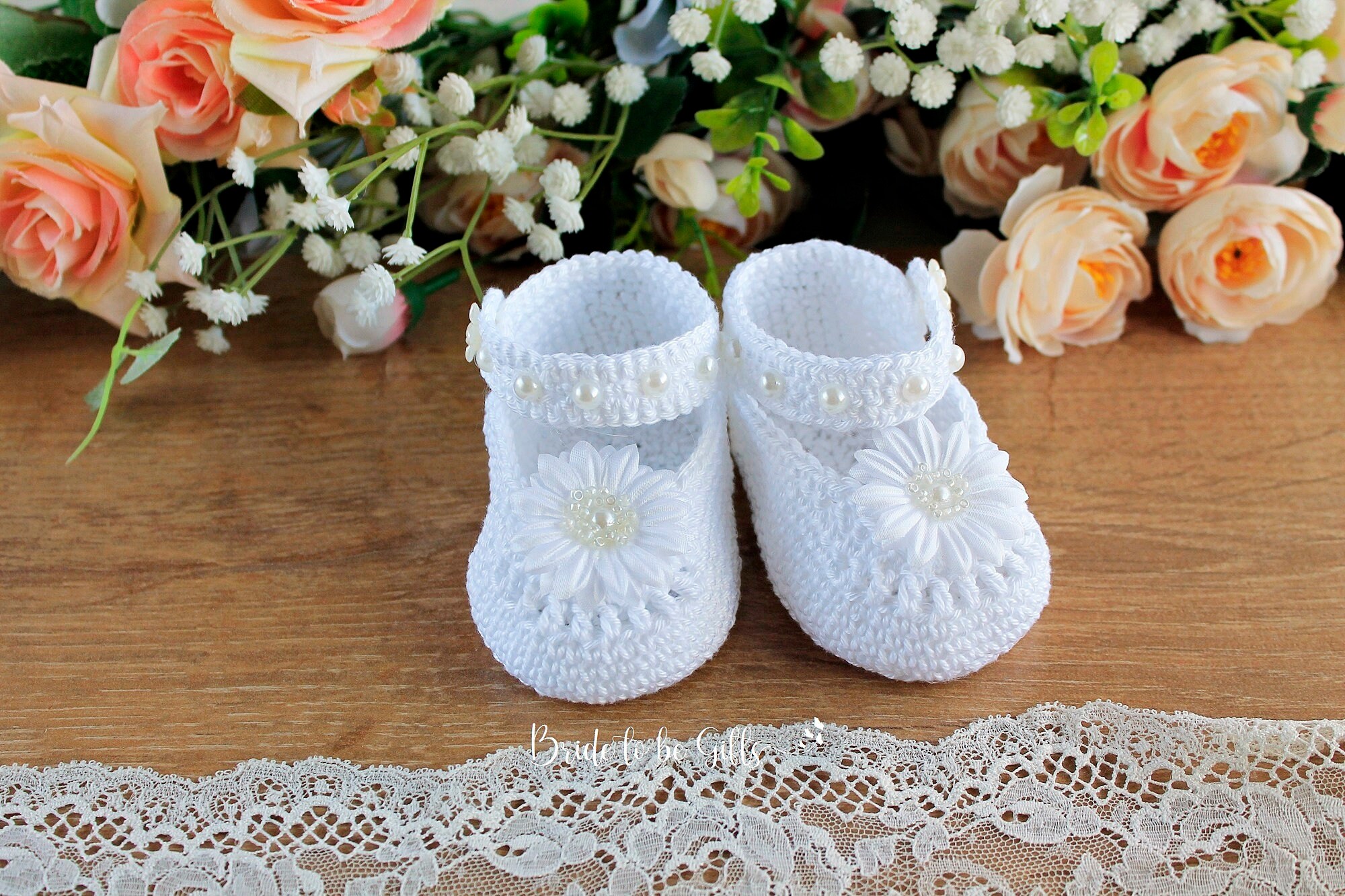 Baby Dress Shoes Baby Girl White Lace Christening Shoes Satin