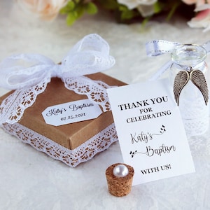 Personalized First Communion Favors for Guests – Custom Baptism, Christening & Confirmation Gifts – Angel Wings Keepsakes Souvenirs