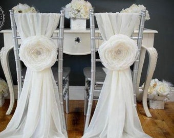 3D Floral Chair Covers Vintage Chair Sashes