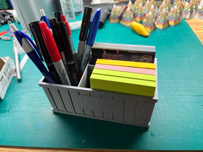 Mini Roll-off Dumpster 3D Gedruckter Schreibtisch Organizer - Modern und Funktional Bild 8