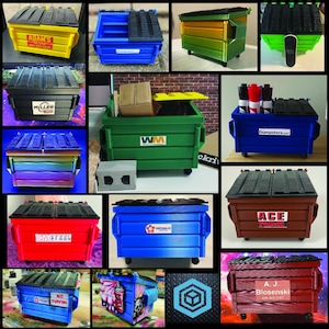 Mini Dumpster 3D Printed Desk Organizer - Modern and Functional