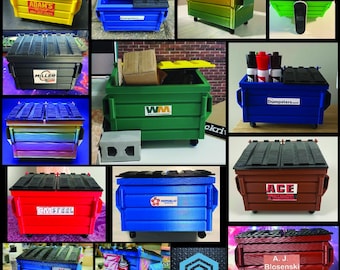 Mini-afvalcontainer 3D-geprinte bureauopberger - modern en functioneel
