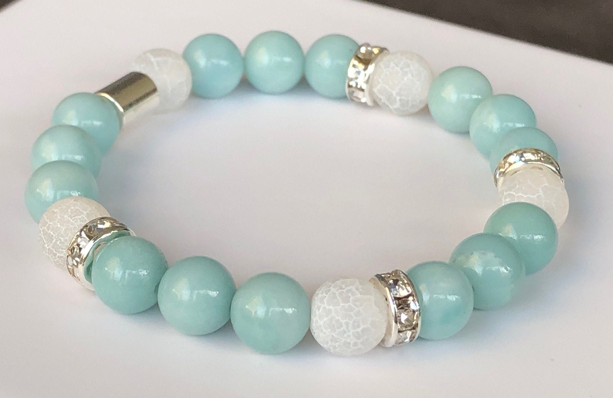 Pulsera de piedra preciosa piedras preciosas semipreciosas Etsy