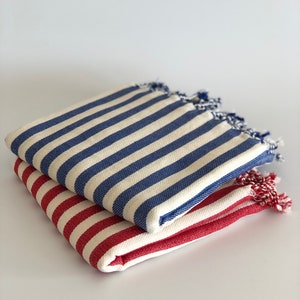 Cotton Turkish Towel 40x70, Bachelorette Favor, Bridesmaid Gift, Wedding Towel,Red/Blue Organic Towel, Wholesale Towel, Birthday Gift image 1