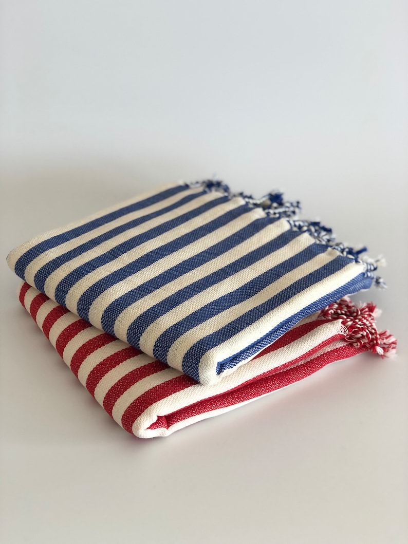 Cotton Turkish Towel 40x70, Bachelorette Favor, Bridesmaid Gift, Wedding Towel,Red/Blue Organic Towel, Wholesale Towel, Birthday Gift image 1