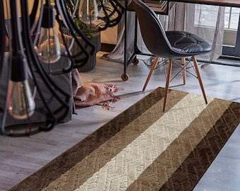 Custom Size Hallway Runner Rug, Non-Slip Rubber Backing, Modern Floor Runner ( 31 INCH WIDTH)