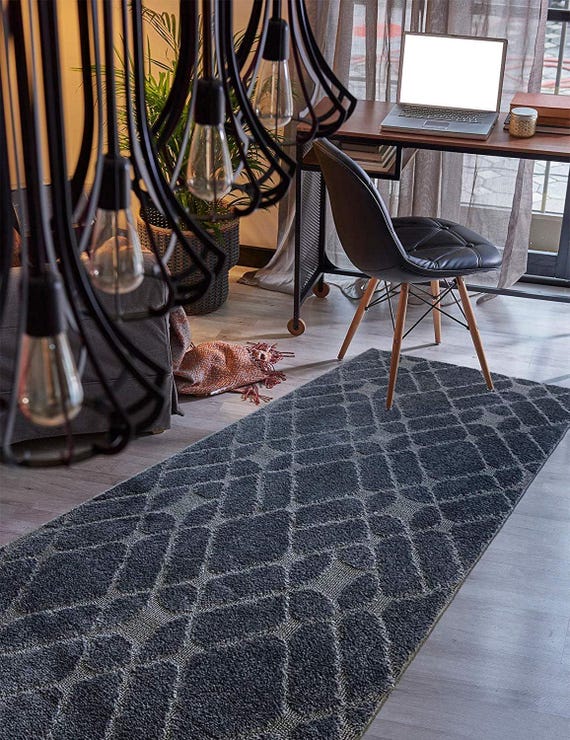 Custom Size Hallway Runner Rug, Non-Slip Rubber Backing, Modern Floor Runner ( 31 INCH WIDTH)