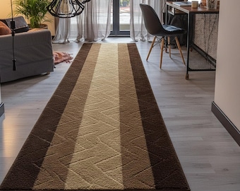 Custom Size Hallway Runner Rug, Non-Slip Rubber Backing, Modern Floor Runner ( 31 INCH WIDTH)