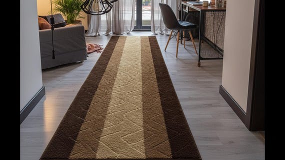 Custom Size Hallway Runner Rug, Non-Slip Rubber Backing, Modern Floor Runner ( 31 INCH WIDTH)