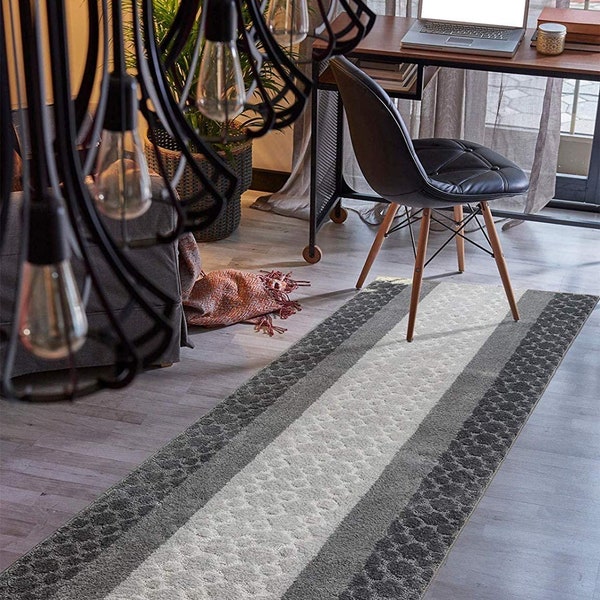 Custom Size Hallway Runner Rug , 31 inch Wide Select Your Length Non-Slip Skid Resistance Rubber Backing  (Color Options Available)