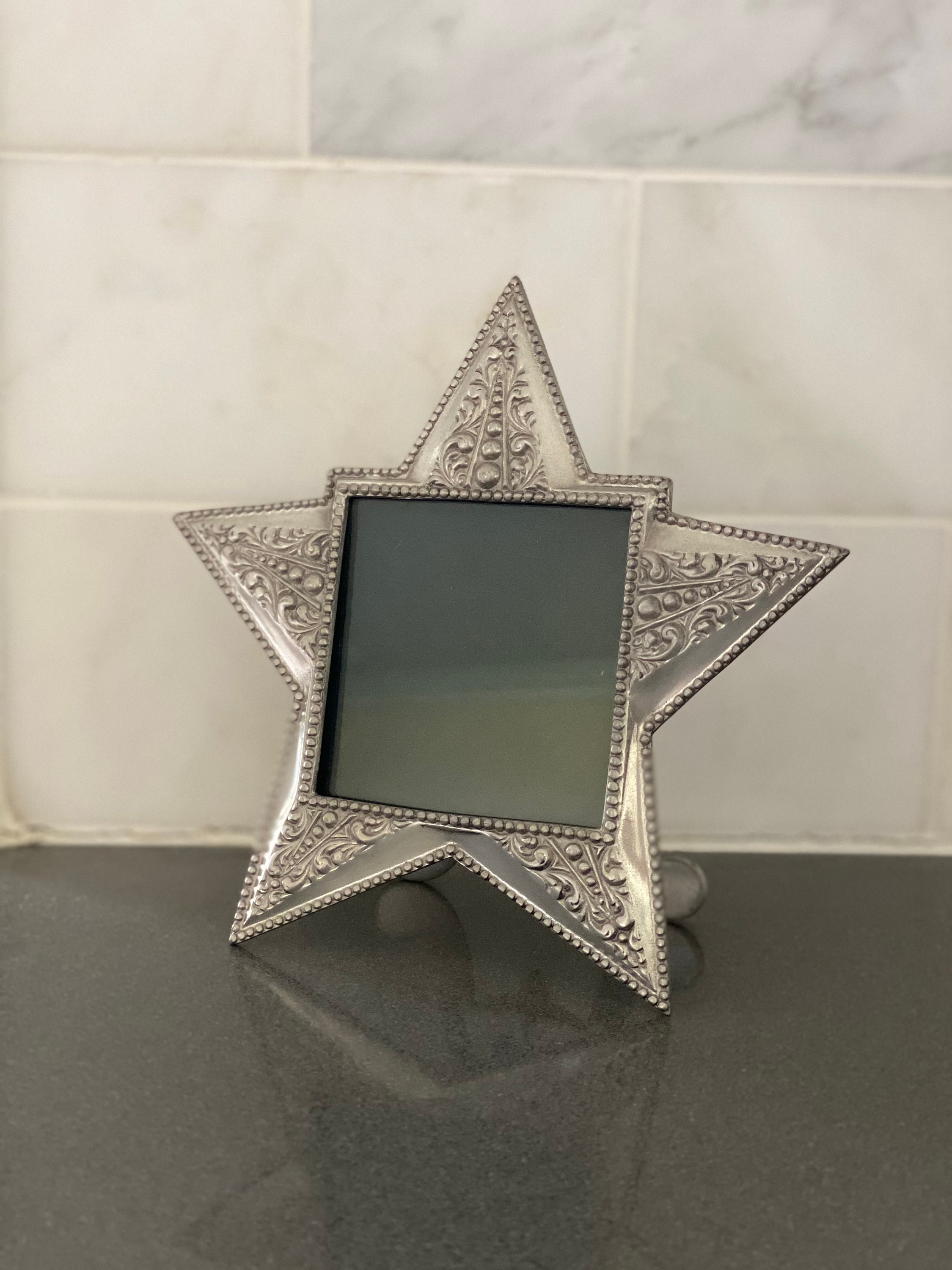 Pewter Star Photo Picture Frame Etsy