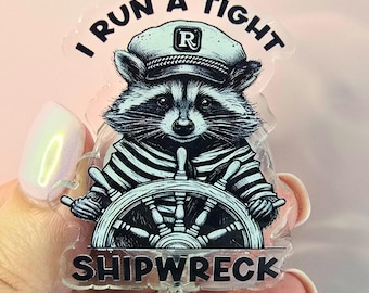 Funny Raccoon Captain Badge Reel: Sarcastic Nurse Gift
