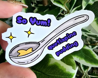 Quetiapine Pudding Sticker | Pharmacy Humor, Healthcare Gift