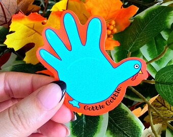 Turkey Glove Vinyl Sticker | Thanksgiving Medical Humor