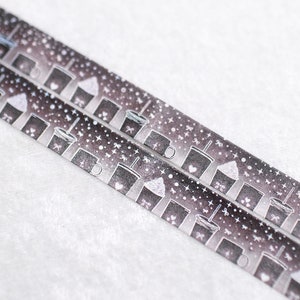 Sirenens Graf Grey | Kaffee Tasse 15 mm Washi Muster | Dunkelbraunes ästhetisches dekoratives Farbverlaufsband-Samplermuster Swatch Silber Holographische Folie