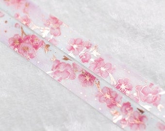 Reflection | Floral 15mm Washi Sample | Pastel washi tape pink washi tape magic washi tape spring washi tape foil washi tape pretty tape