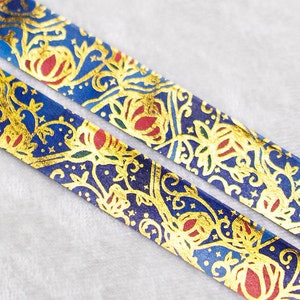 Verzauberte Rose | Florale 15mm Washi Sample | Gold Washi Tape Goldfolie Washi Magie Washi Tape hübsches Tape ästhetisches Tape floral washi tape