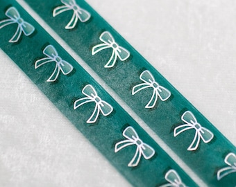 Siren's Cafe | Bow 15mm Washi Sample | Coffee washi tape coffee washi holo washi tape silver washi iridescent washi tape aesthetic tape