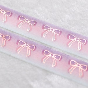 Reflection | Bow 15mm Washi Sample | Spring washi tape seasons washi tape magic washi tape foil washi tape rose gold foil pretty tape