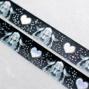 Siren es Midnight Cafe | Sirene 15mm Washi Sample | Metallic Washi Tape Magie Washi Tape irisierend Washi Tape niedlich washi tape holo washi tape