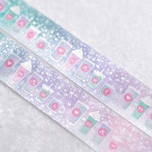 Sirenengeburtstag | 20mm Washi Sample | washi tape dick rosa washi tape irisierendes Washi tape washi tape pink kawaii washi tape silber washi tape