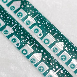 Sirenen Cafe | Kaffeetasse 15mm Washi Sample | Kaffee Washi Tape Kaffee washi holo washi tape silber washi schillernd washi tape pretty tape