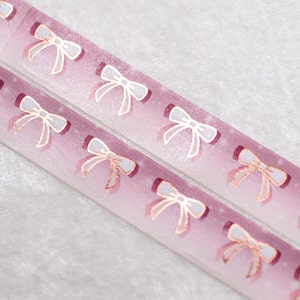 Siren es Au Lait | Schleife 15mm Washi Sample | Rosa Washi Tape Metallic Washi Tape Rosegold Folie Goldfolie Washi Tape niedlich Washi Tape