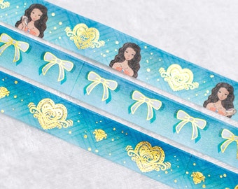 Wayfinder | Set of 3 | 15mm Washi Sample | Gold washi tape gold foil washi tape pretty tape aesthetic tape magic washi tape washi tape set
