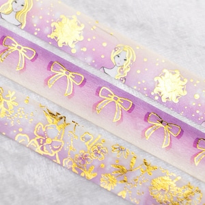 Best Day Ever | Set of 3 | 15mm Washi Sample | Gold washi tape gold foil washi tape seasons washi tape magic washi tape pink aesthetic tape