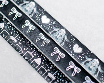 Siren's Midnight Cafe | Set of 3 | 15mm Washi Sample | Metallic washi tape magic washi tape iridescent washi tape holo washi tape sample set