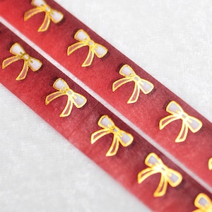 Sirenenrote Tassen | Schleife 15mm Washi Sample | Rote Washi Tape Folie Washi Tape Goldfolie Washi Tape Gold Washi Tape Weihnachten Washi Tape Sample